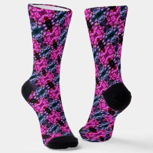 Pink African Daisy Flowers Abstract Art   Socks