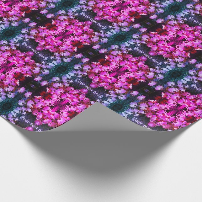 Pink African Daisy Flowers Tinted Personalized Wrapping Paper (Corner)