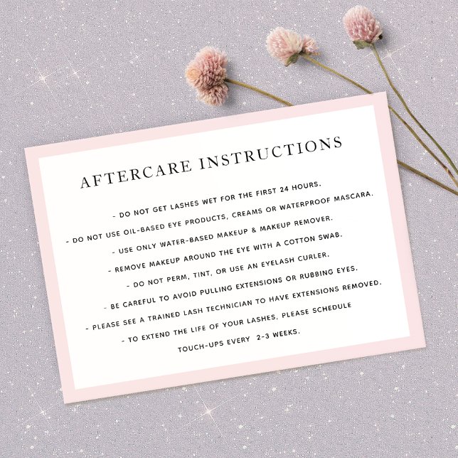  Pink AfterCare Instructions  Business Card (Creator Uploaded)