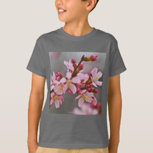 Pink Against A Grey Sky Japanese Cherry Blossoms T-Shirt