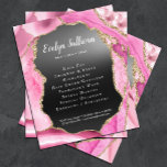 Pink Agate Black Foil Flyer<br><div class="desc">elegant beauty salon flyer</div>