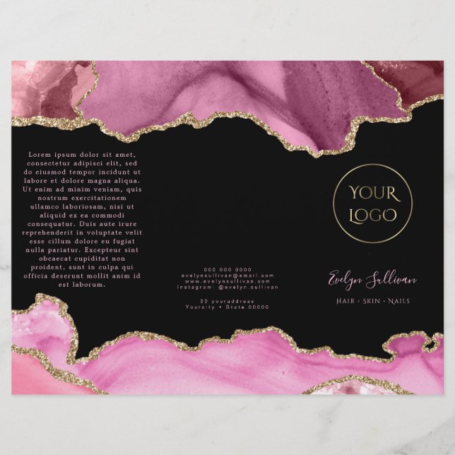 pink agate brochure (Front)