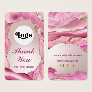 Pink agate faux foil package insert