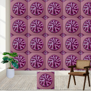 Pink Agate Geode Slice Tile