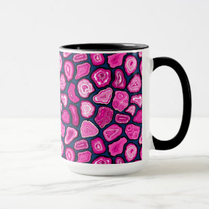 Pink agate slices mug