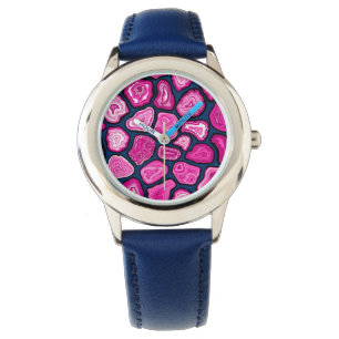 Pink agate slices watch