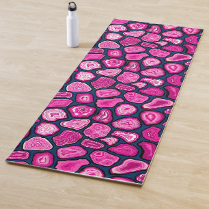 Pink agate slices yoga mat
