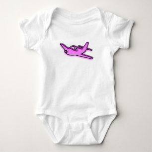 Pink Airplane Baby Bodysuit