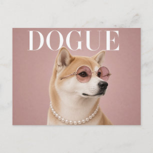 Pink Akita Dog Covergirl Postcard