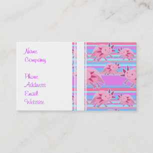 Pink Albino Axolotl Pattern Business Card