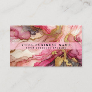 Pink Alcohol Ink Business Card