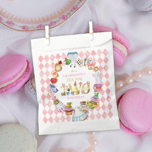 Pink Alice in Wonderland Tea for Two Birthday   Favour Bag