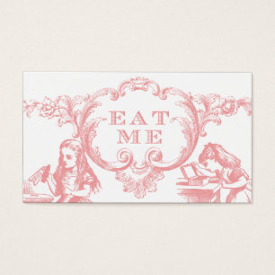 Pink Alice in Wonderland Wedding Food Cards