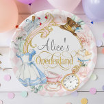 Pink, Alice Onederland, Girl 1st birthday Paper Plate<br><div class="desc">This product is a set of charming pink paper plates designed for a girl's first birthday celebration, inspired by the whimsical theme of "Alice in Wonderland." Each plate features intricate illustrations of the iconic Alice amidst a magical wonderland setting, all rendered in various shades of pink. The design captures the...</div>