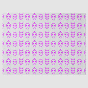 Pink Alien Faces Tissue Paper