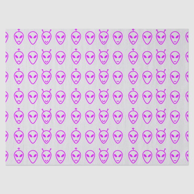 Pink Alien Faces Tissue Paper (Front)