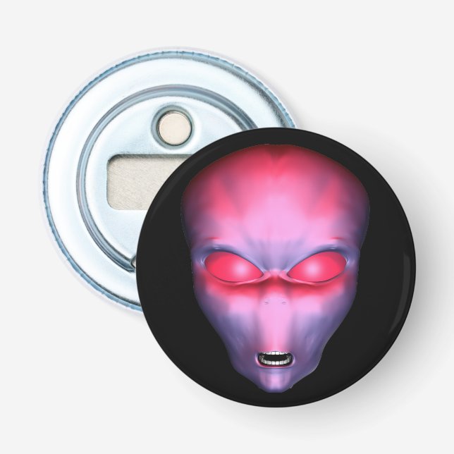 Pink Alien Head Bottle Opener (Front)