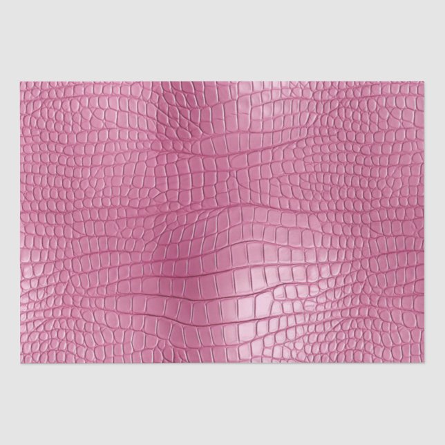 Pink Alligator Animal Print Tissue Paper (Front)