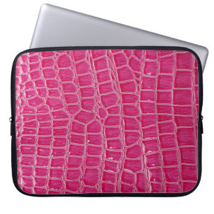Pink Alligator Patterned Texture Laptop Sleeve