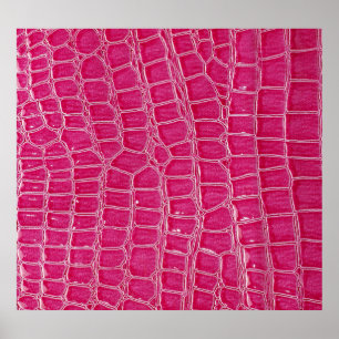 Pink Alligator Patterned Texture Poster