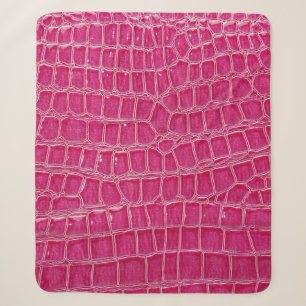 Pink Alligator Patterned Texture Sherpa Blanket