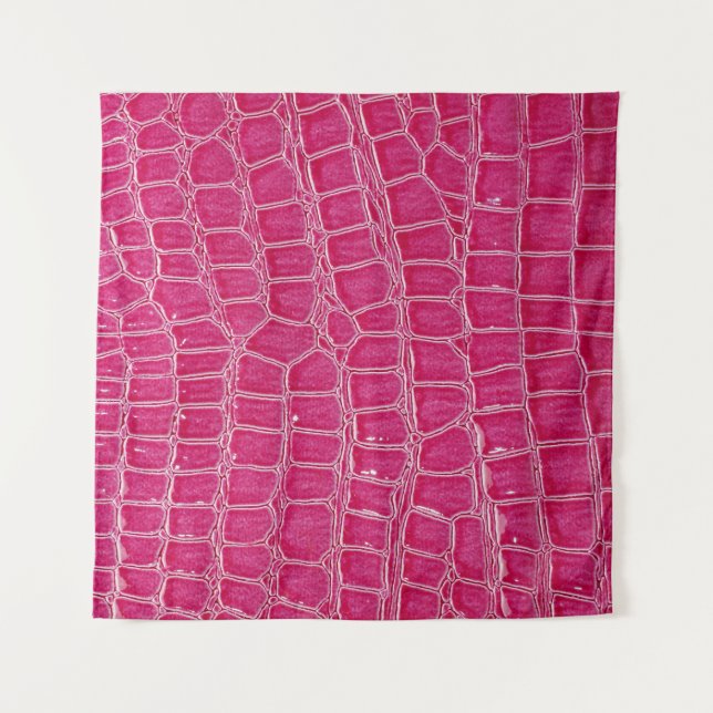 Pink Alligator Patterned Texture Tapestry (Front)