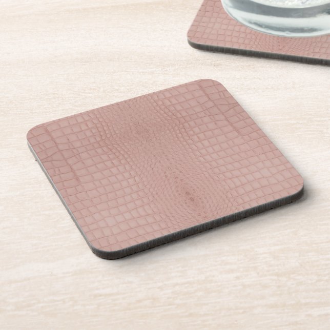 Pink Alligator Print Coaster (Left Side)