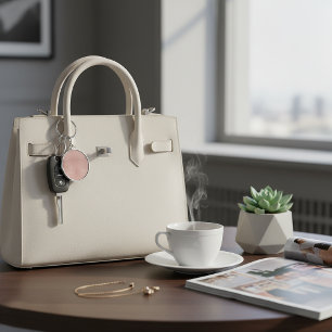 Pink Alligator Print Keychain