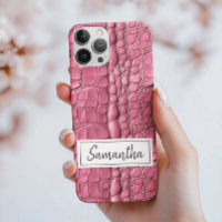 Pink Alligator Skin Personalized 