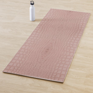 Pink Alligator Texture Print Yoga Mat