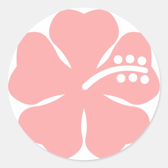 pink aloha flower classic round sticker (Front)