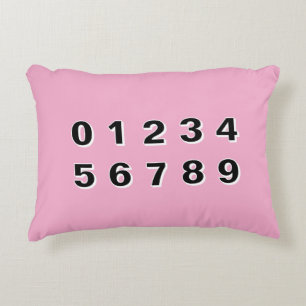 Pink Alphabet and Numbers Accent Pillow