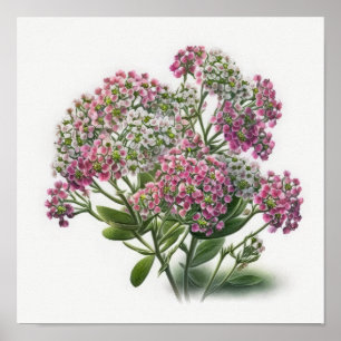 Pink Alyssum Flower Art Print Poster