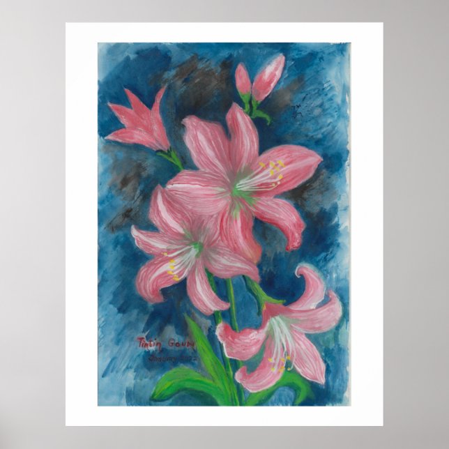 pink amaryllis Poster (Front)