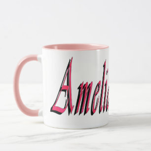 Pink Amelia Girls Name Logo Mug