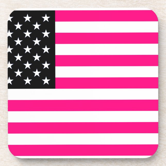 pink american flag coaster (Front)