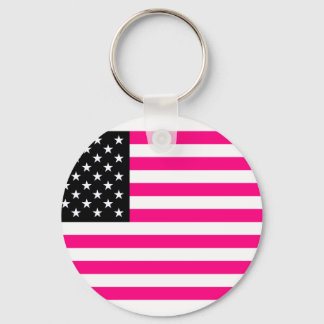 pink american flag keychain