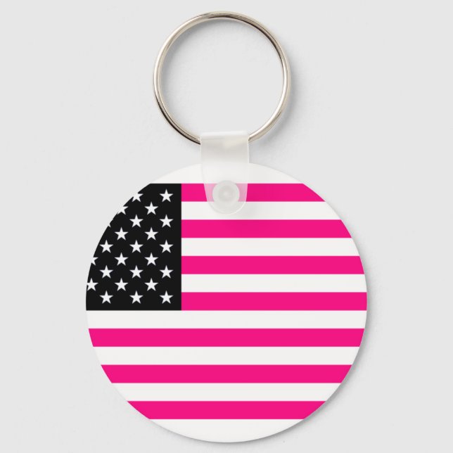 pink american flag keychain (Front)