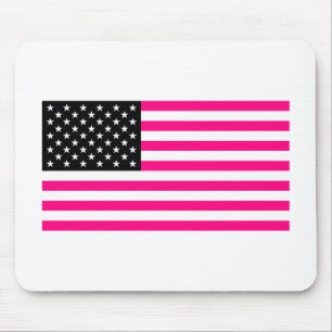 pink american flag mouse pad