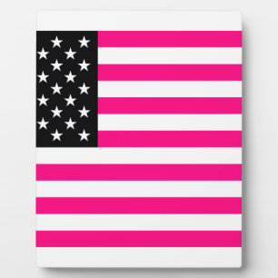 pink american flag plaque