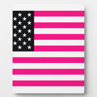 pink american flag plaque