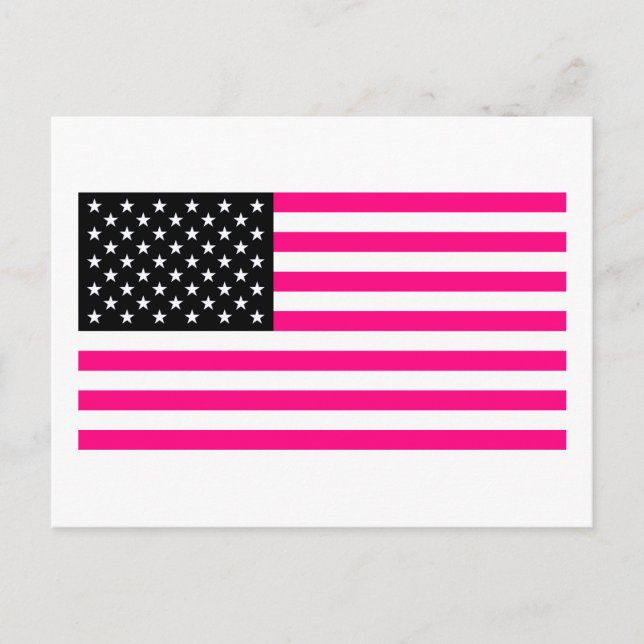 pink american flag postcard (Front)