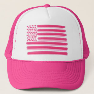 Pink American flag stars stripes ladies hat