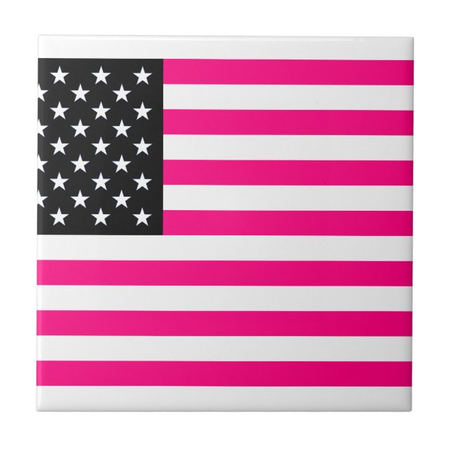pink american flag tile (Front)