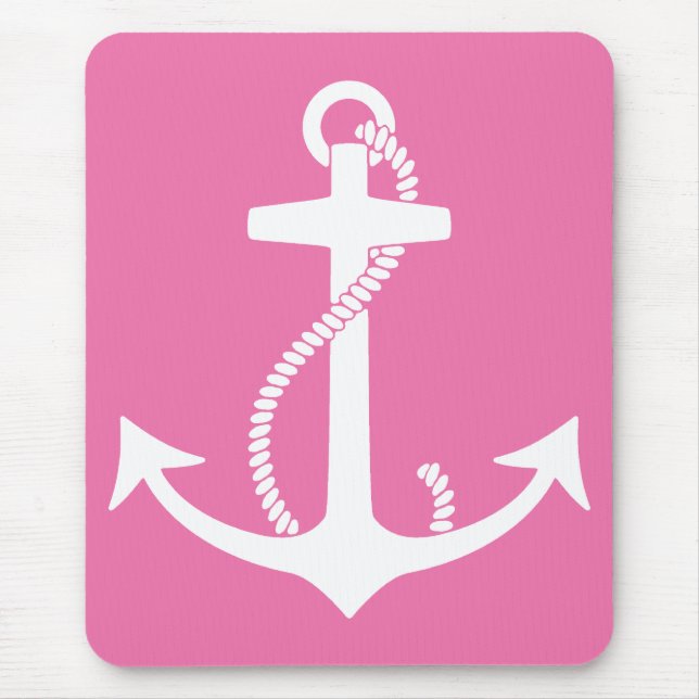 Pink Anchor Mouse Pad (Front)
