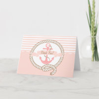 Pink Anchor | Nautical Thank You Card