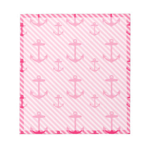 Pink Anchor Pattern Notepad