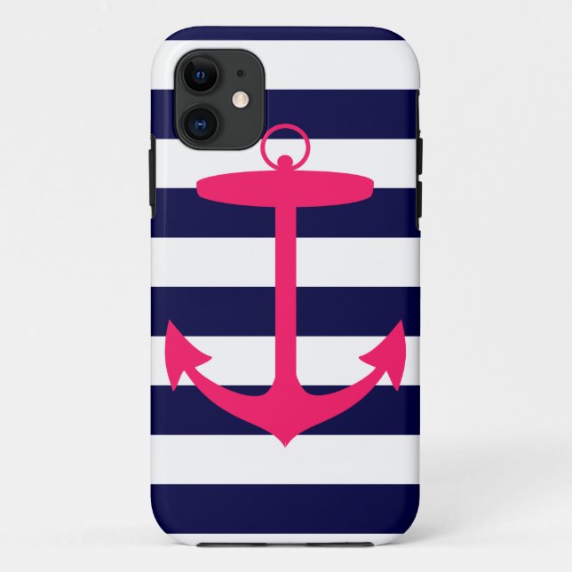 Pink Anchor Silhouette Case-Mate iPhone Case (Back)