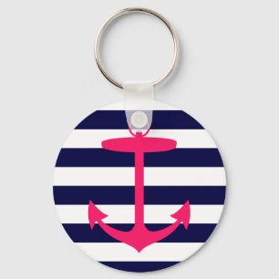 Pink Anchor Silhouette Keychain