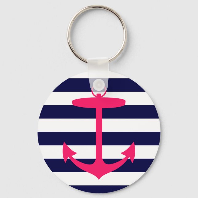 Pink Anchor Silhouette Keychain (Front)